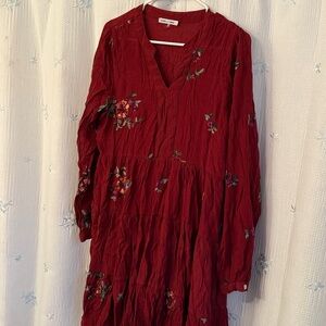 Figueroa & Flower Embroidered Longsleeve Boho Dress, size L